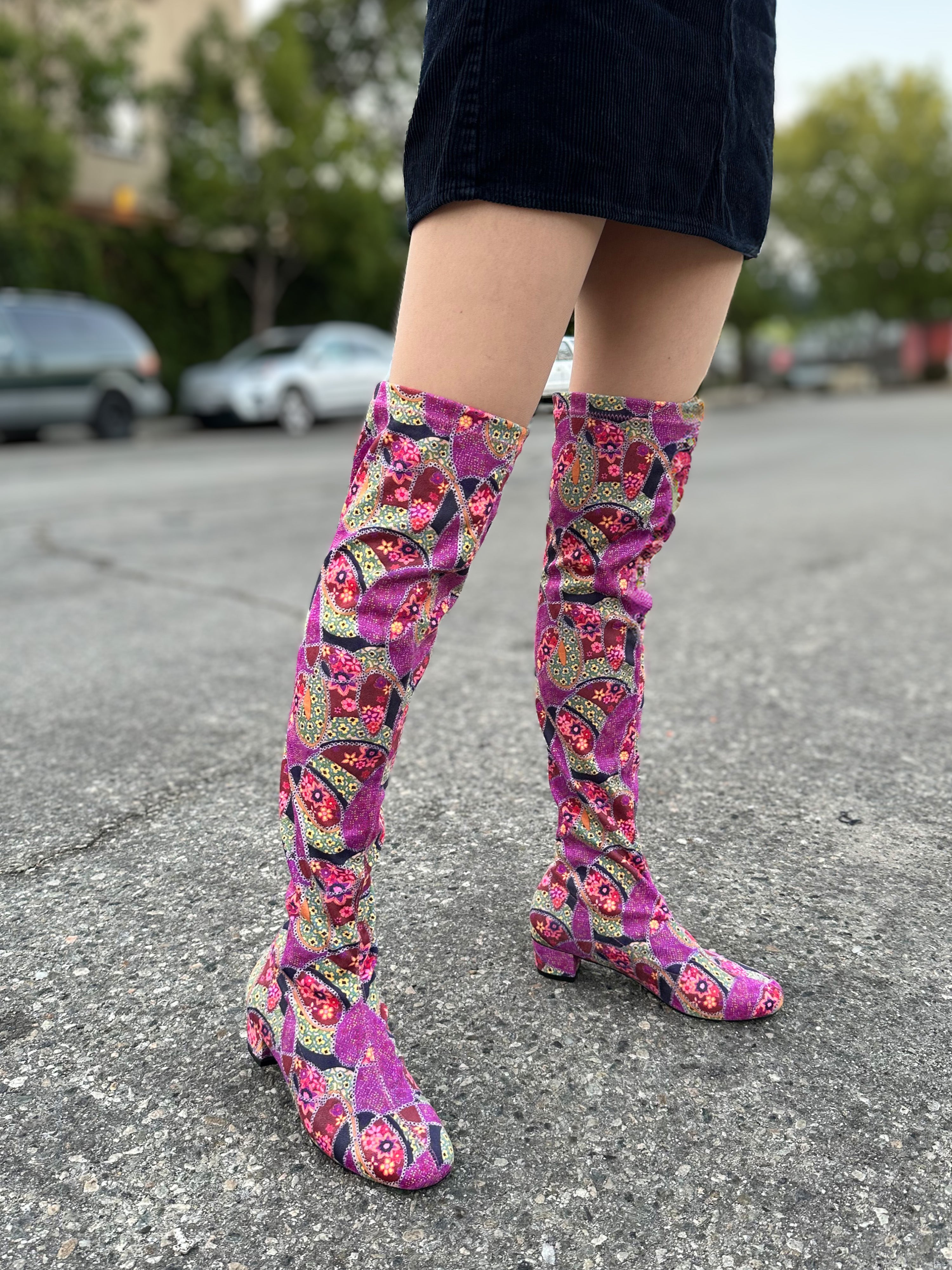 Colorful knee hotsell high boots