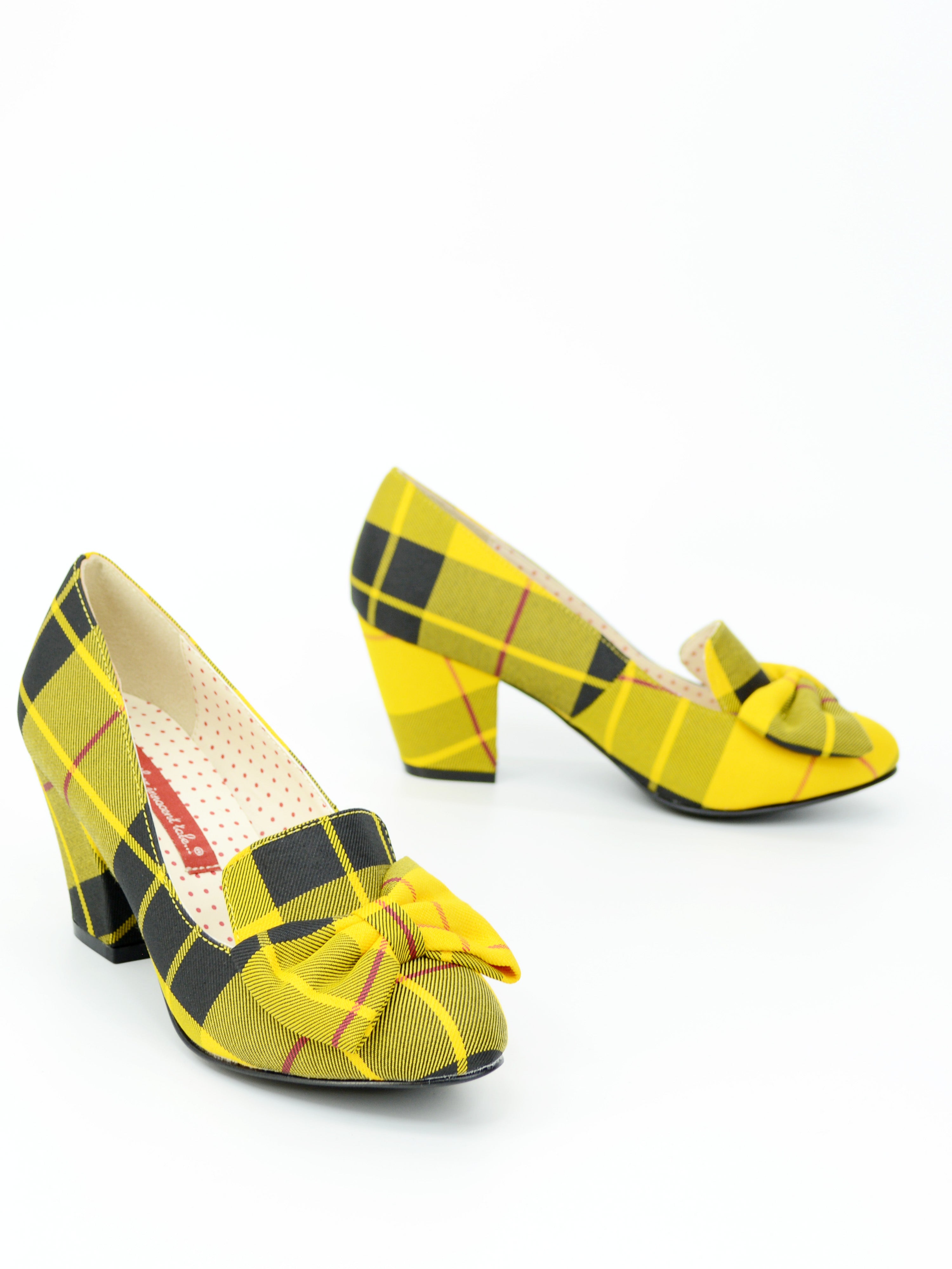 Yellow 2025 plaid heels