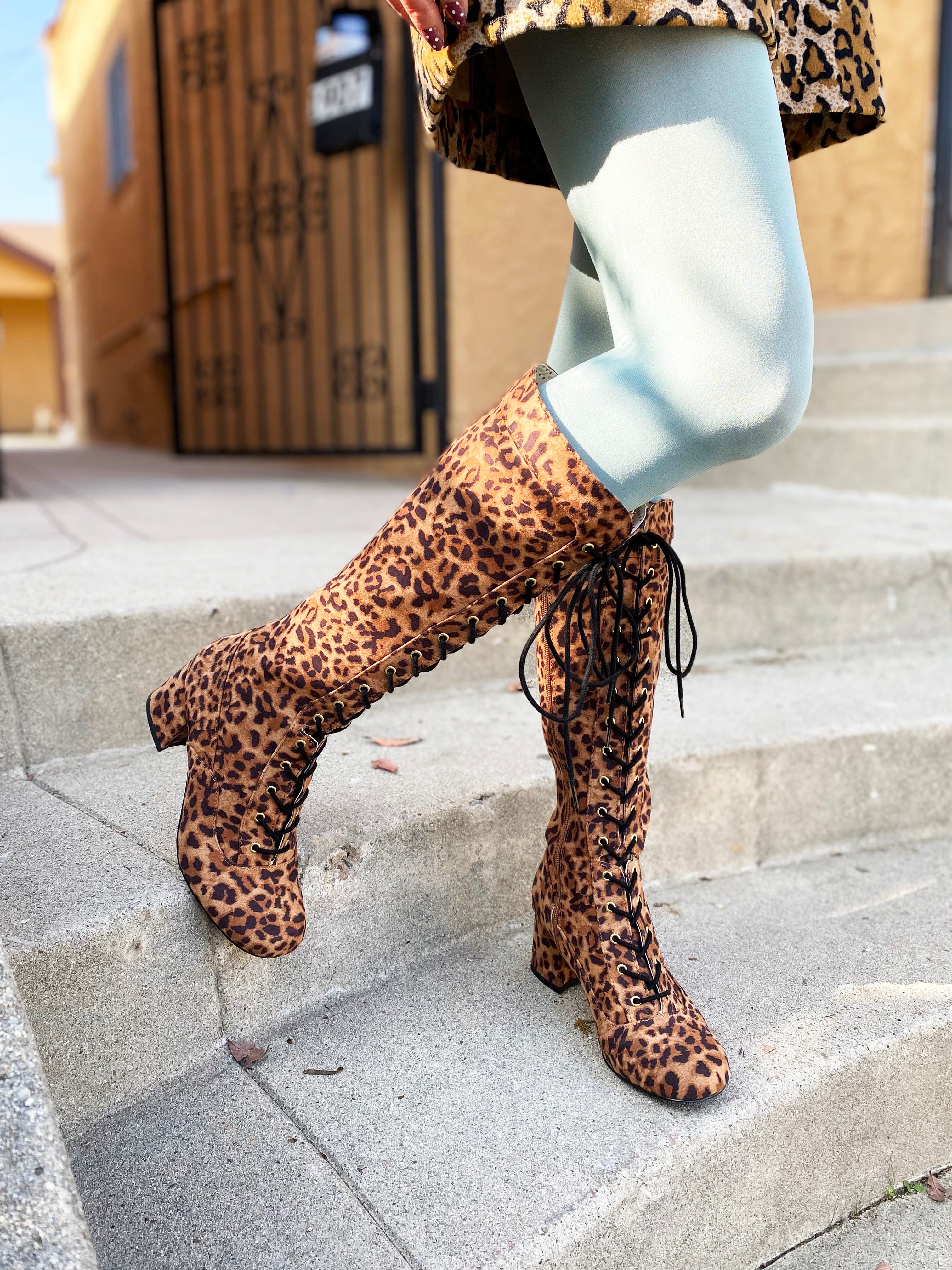 Animal print sale flat boots